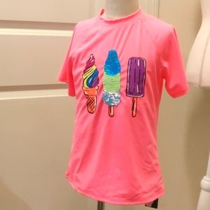 Lands' END sequence graphic short sleeves girls sz M(10-12) shirt